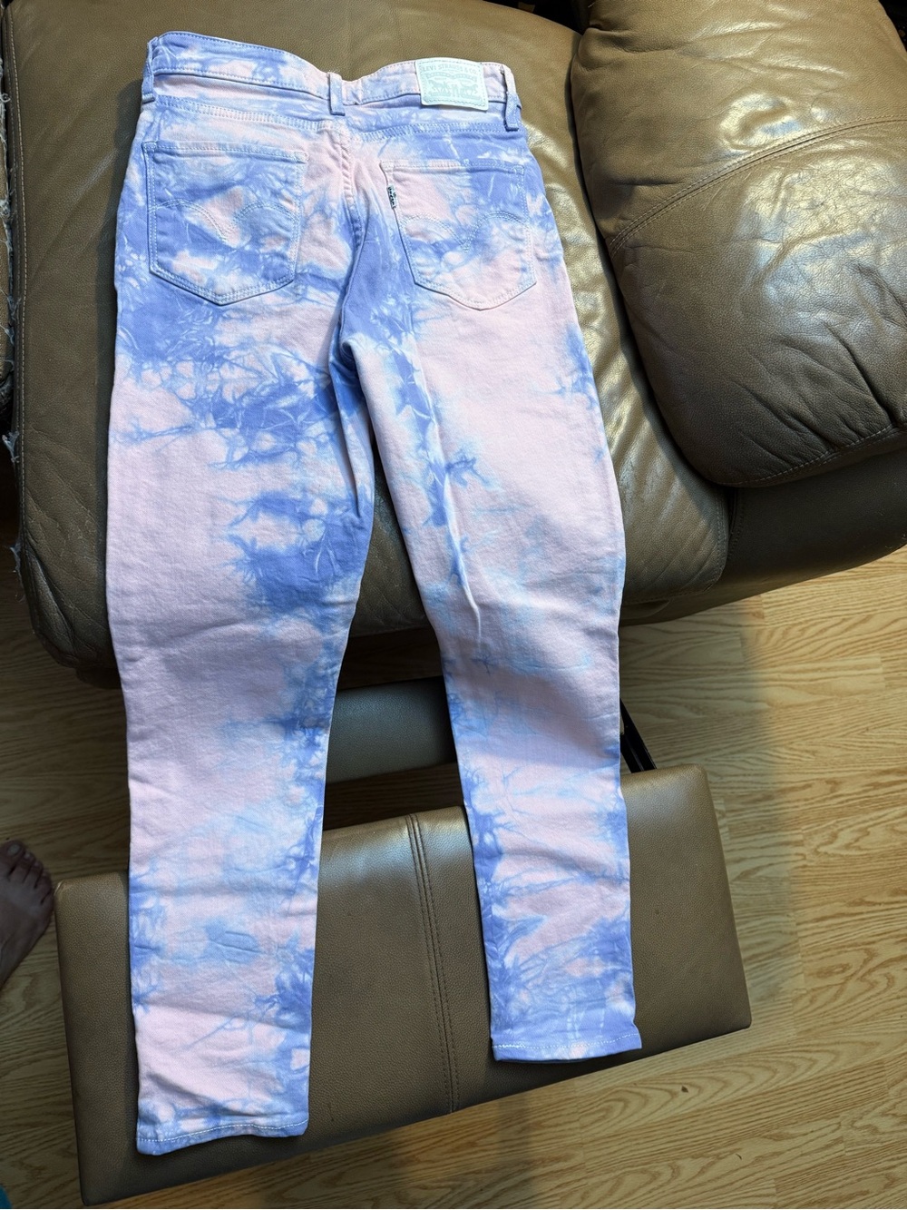 Levi's Pink and Lavender Tie-Dye Skinny Jeans